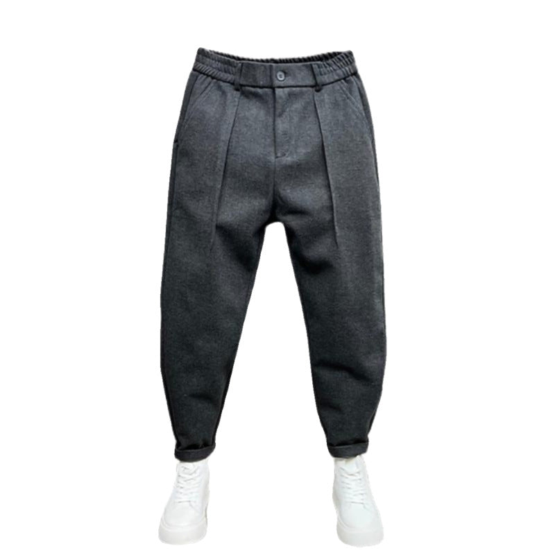 Autumn And Winter Draping Woolen Wide-leg Pants Men