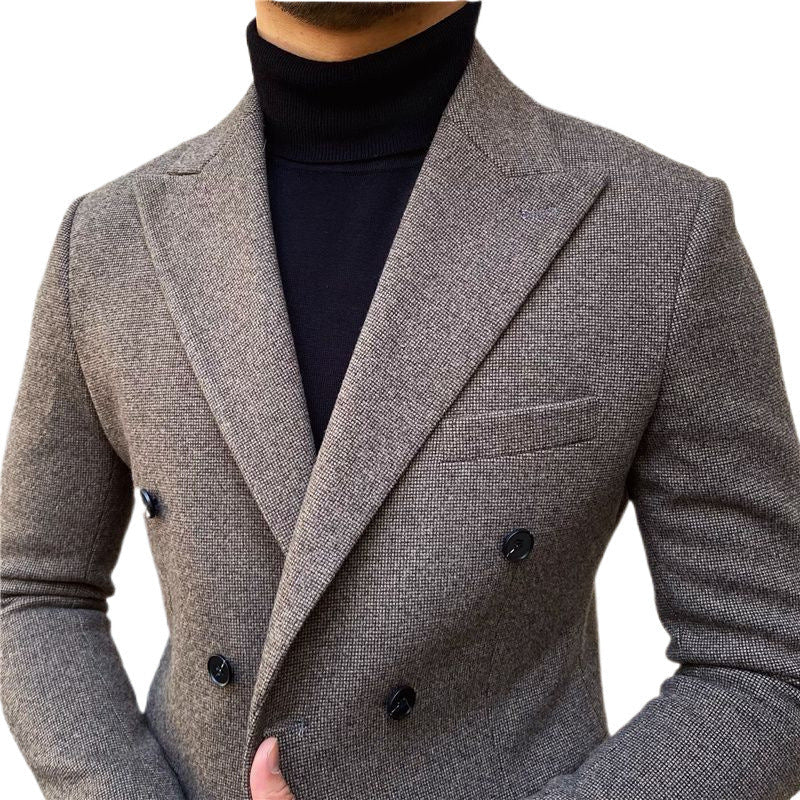 Houndstooth Double Breasted Slim Fit Men's Suit