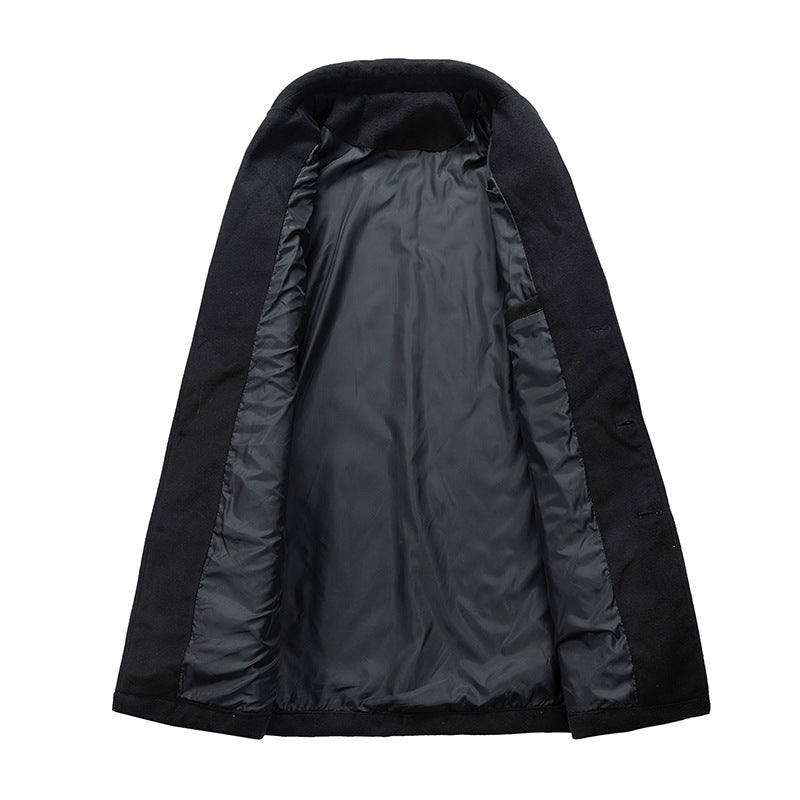 Men's Casual Loose Mid-length Woolen Trench Coat
