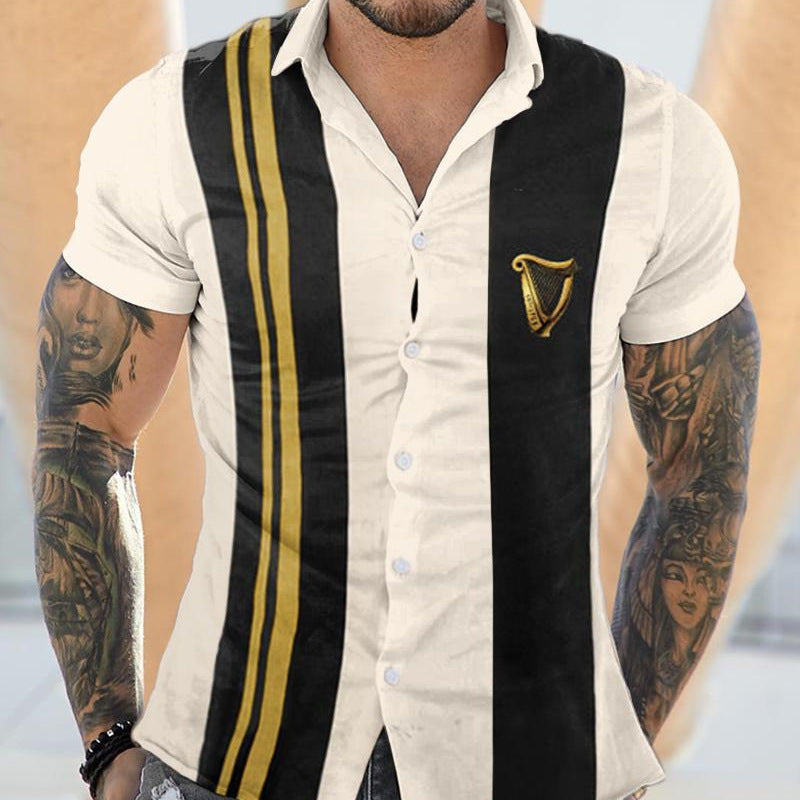 Lapel Cardigan Casual Short Sleeve shirt