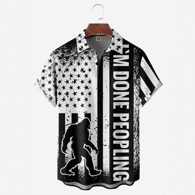 Creative 3D Digital Printing Stylish Loose Short Sleeve Shirt