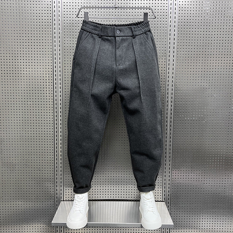 Autumn And Winter Draping Woolen Wide-leg Pants Men