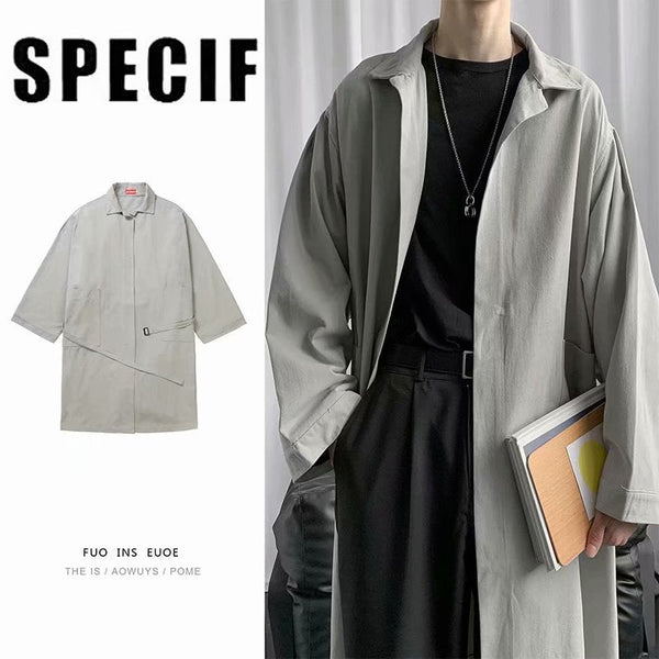 Autumn Thin Overknee Trench Coat Men's