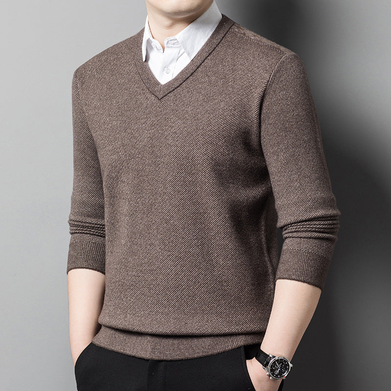 Men's Thick Woolen Sweater Middle-aged Business sweater