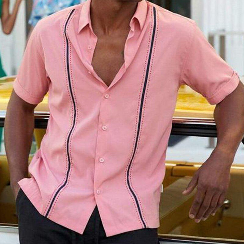 Lapel Cardigan Casual Short Sleeve shirt