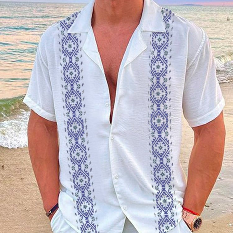 Lapel Cardigan Casual Short Sleeve shirt