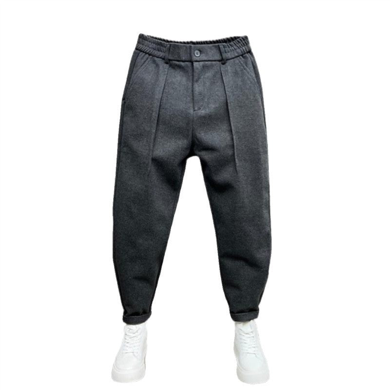 Autumn And Winter Draping Woolen Wide-leg Pants Men