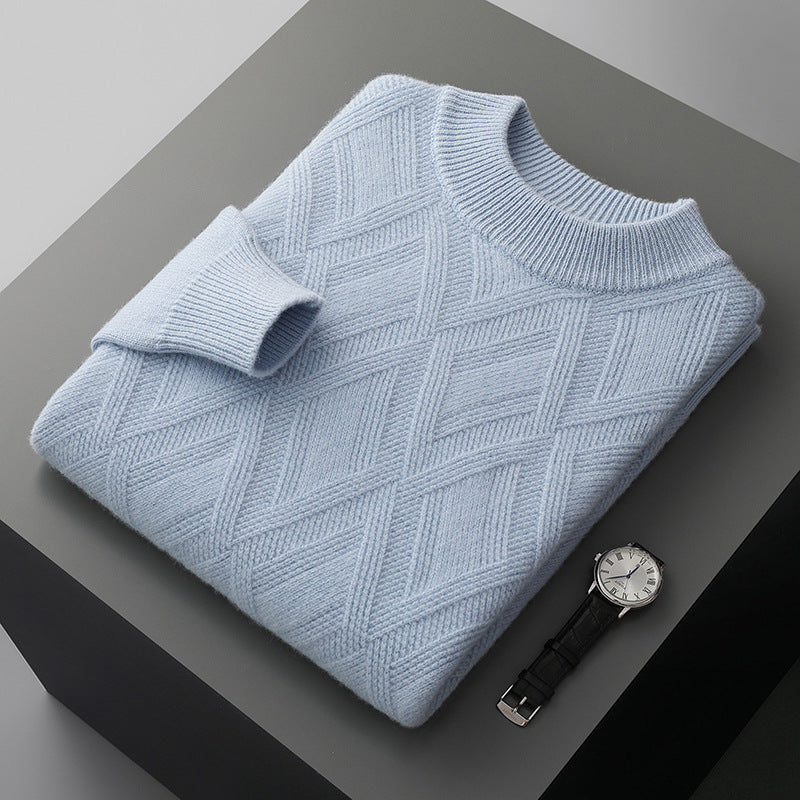 Woolen Men's Half Turtleneck Thickened Sweater