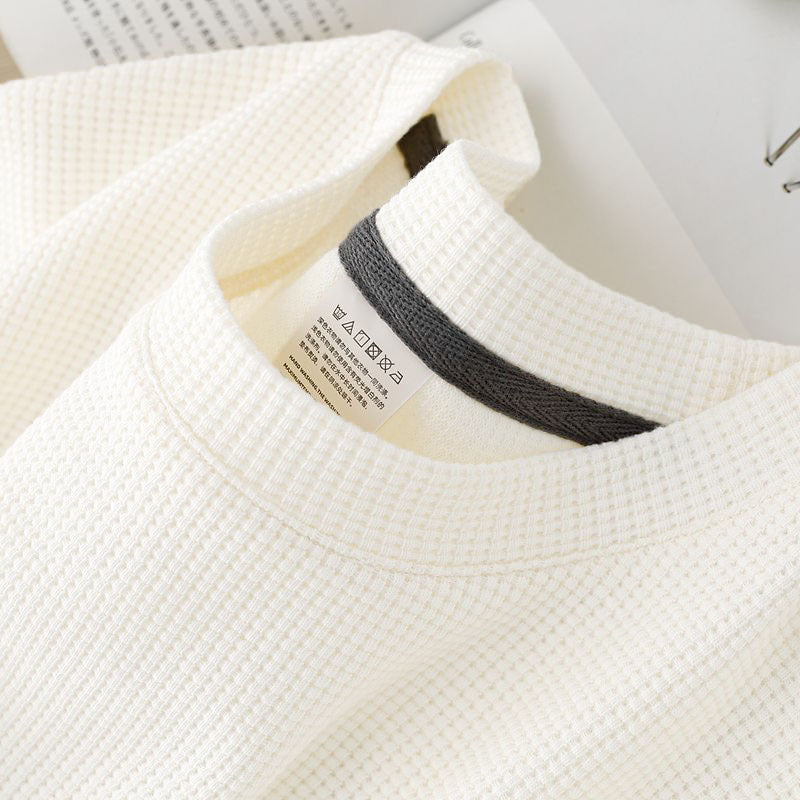 Summer Japanese Round Neck Half Sleeve Top Loose Casual Solid Color t-shirt