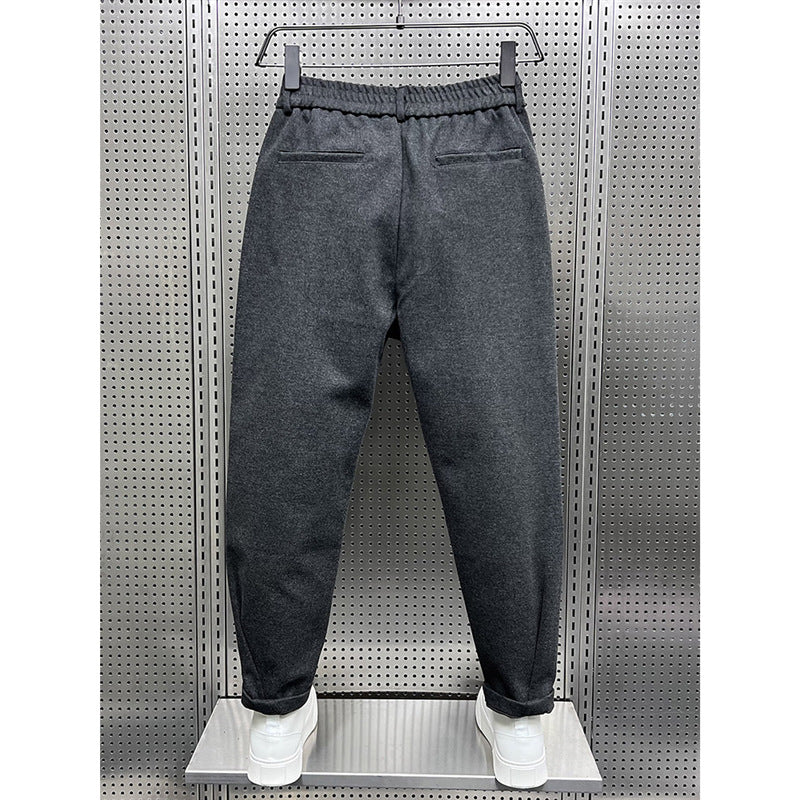 Autumn And Winter Draping Woolen Wide-leg Pants Men