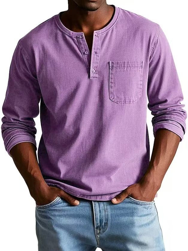Men's Autumn And Winter Round Neck T-shirt Slim Fit T-shirt