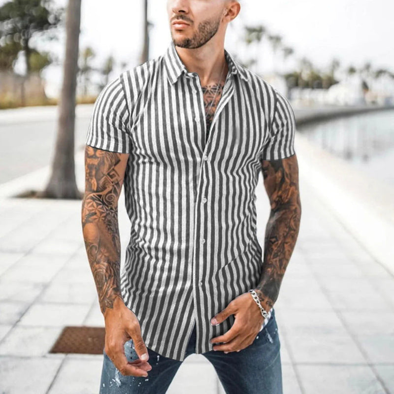 Lapel Cardigan Casual Short Sleeve shirt