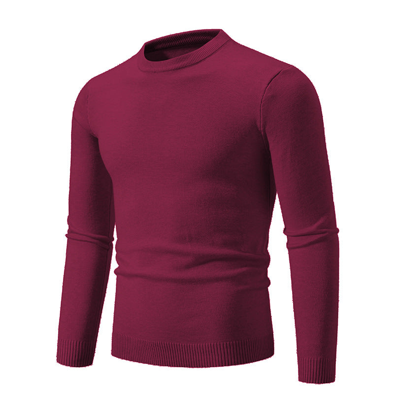 Autumn Thin Round Neck Long Sleeve Sweater men