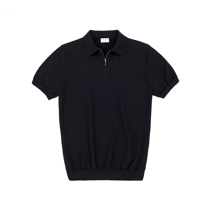 Light Luxury Zipper Lapel Short Sleeve Polo Shirt