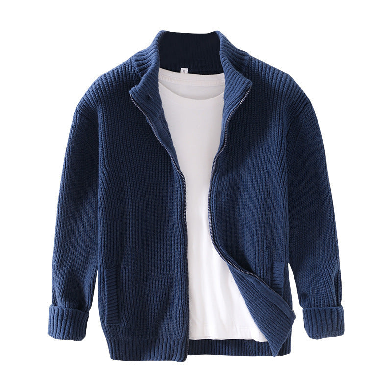 Men's Stand Collar Cardigan Casual Outdoor Sweater