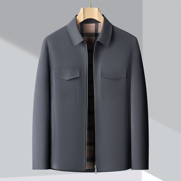 Polo Collar Straight Zipper jacket men
