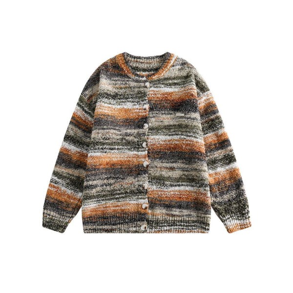 Japanese Street Harajuku Style Knitted Cardigan Gradient Sweater