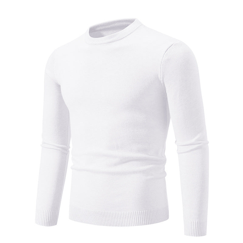 Autumn Thin Round Neck Long Sleeve Sweater men