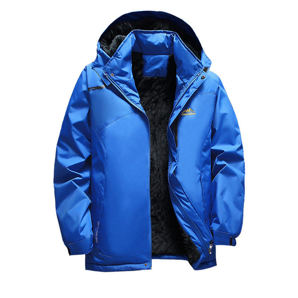 Zipper Regular Side Seam Waterproof Fleece Lined Thickened Breathable Jacket