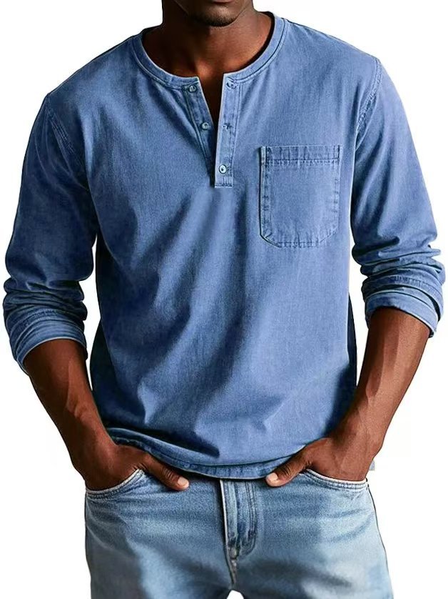 Men's Autumn And Winter Round Neck T-shirt Slim Fit T-shirt