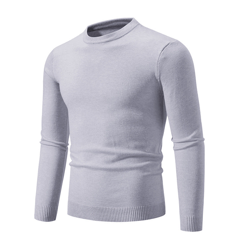 Autumn Thin Round Neck Long Sleeve Sweater men