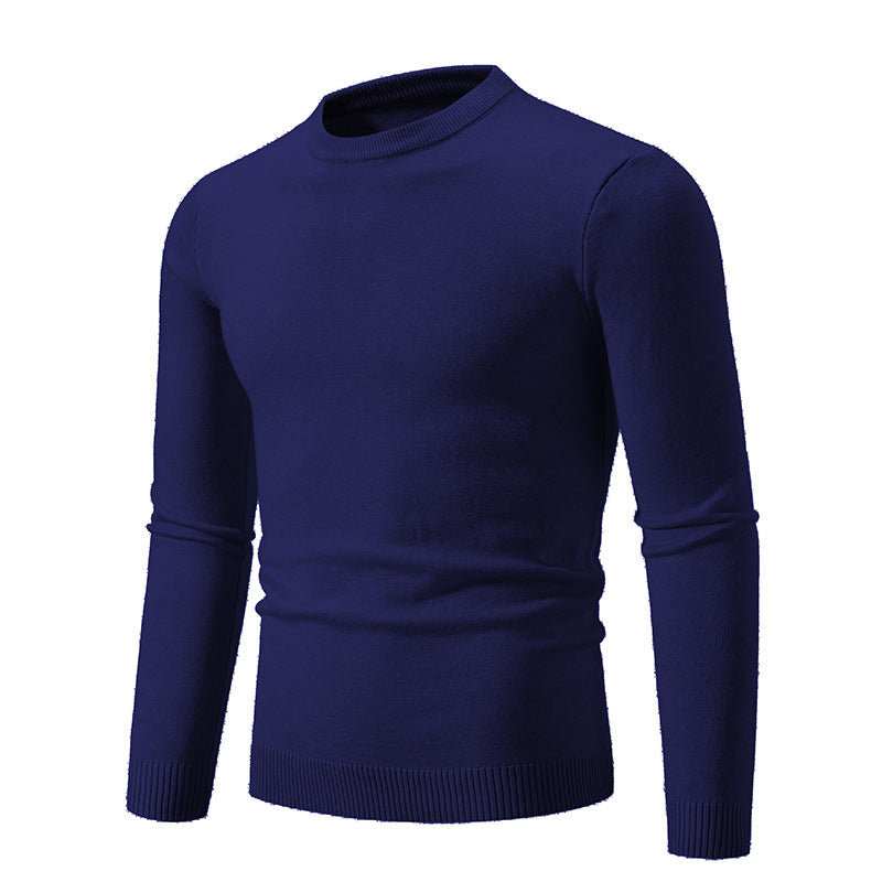 Autumn Thin Round Neck Long Sleeve Sweater men