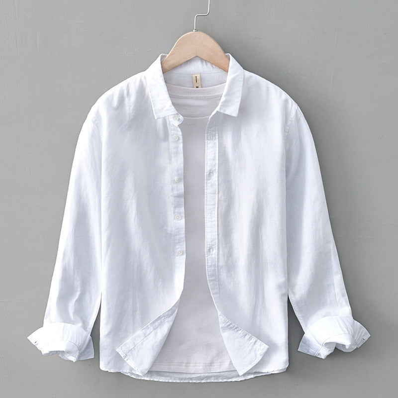 Spring And Summer Cotton Linen Long Sleeve shirt