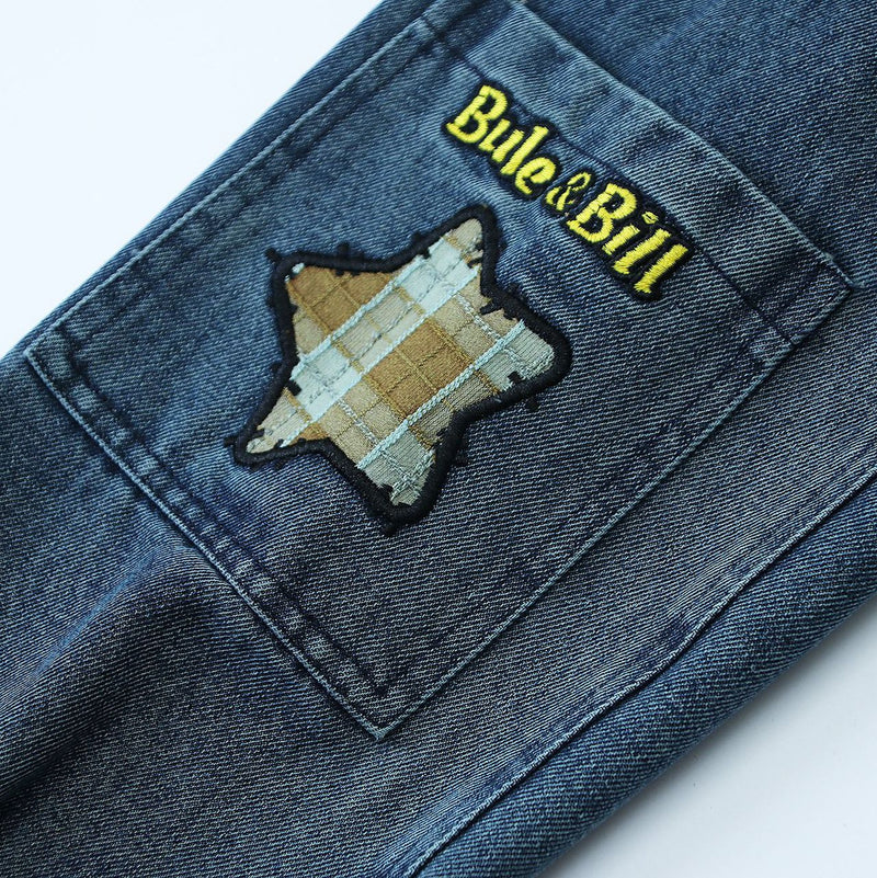 Antique Couple Embroidery Denim Jacket