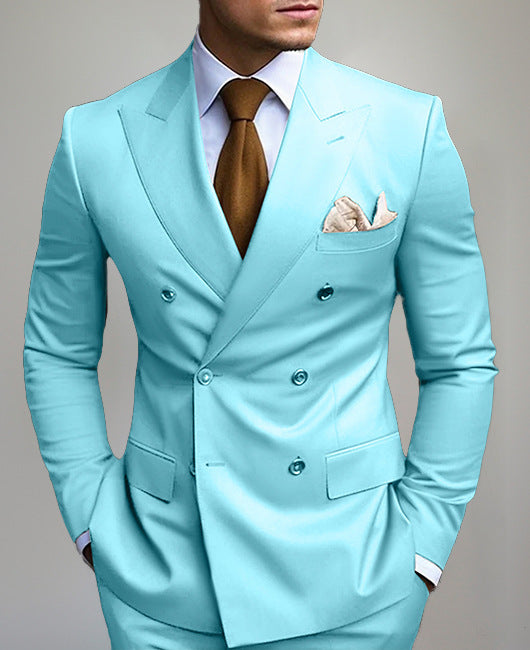 Men's Printed Posterior Median Split Suit Jacket