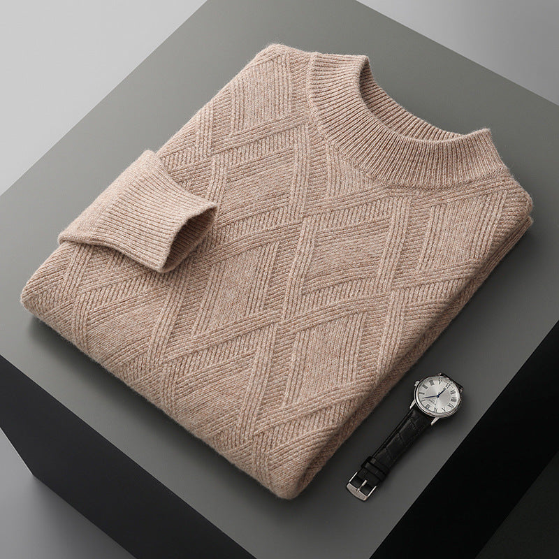 Woolen Men's Half Turtleneck Thickened Sweater
