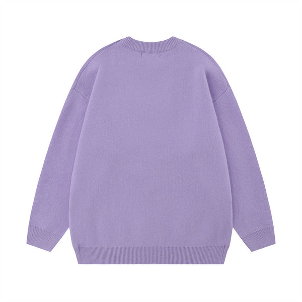 Hip Hop American Five-pointed Star Letter Crew Neck Sweater