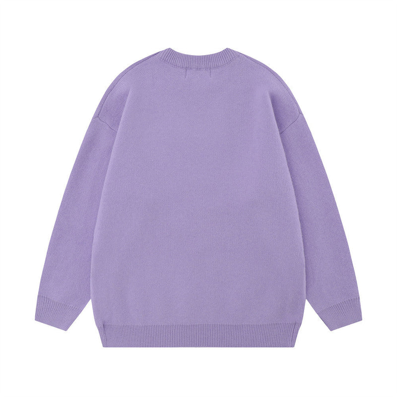 Hip Hop American Five-pointed Star Letter Crew Neck Sweater