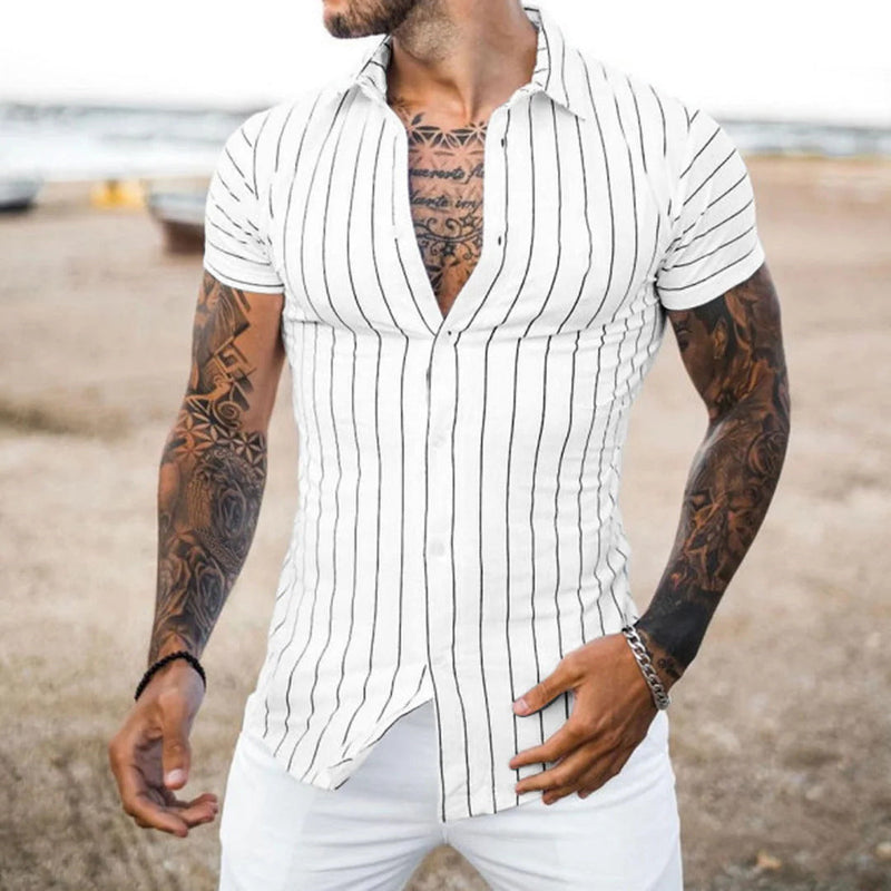 Lapel Cardigan Casual Short Sleeve shirt
