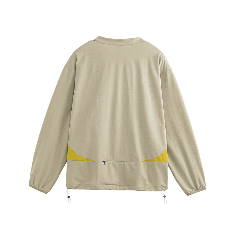 Color Matching Outdoor Sun Protection UPF50 Stand Collar Double Open Zipper Jacket