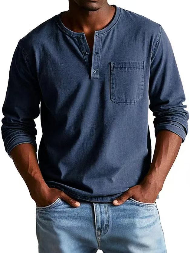 Men's Autumn And Winter Round Neck T-shirt Slim Fit T-shirt