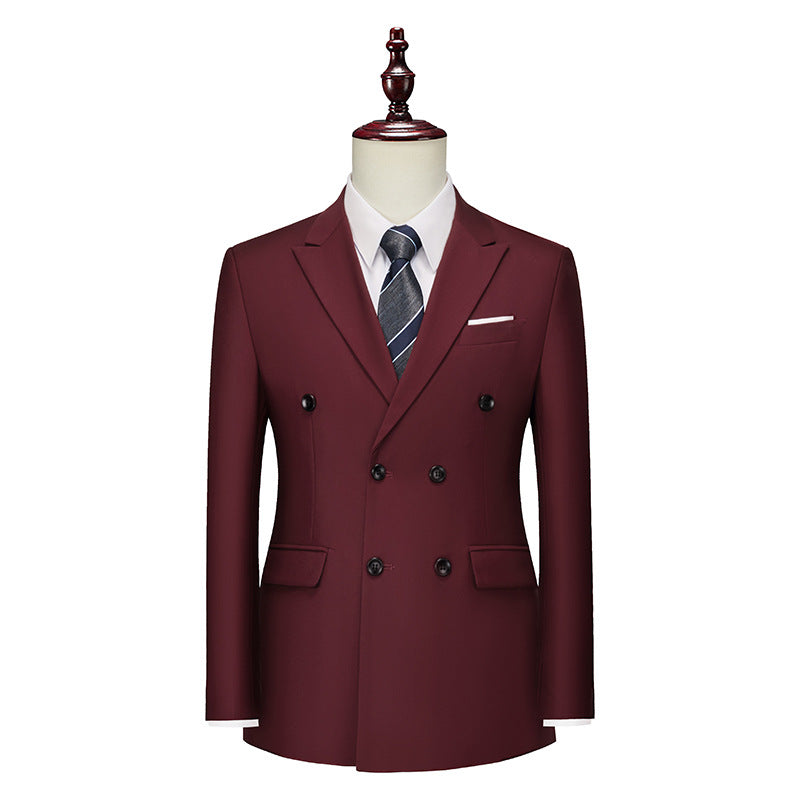 Men's Business Casual Double-breasted Suit Jacket