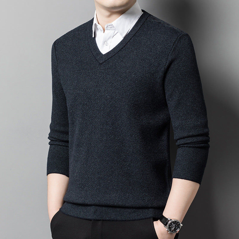 Men's Thick Woolen Sweater Middle-aged Business sweater