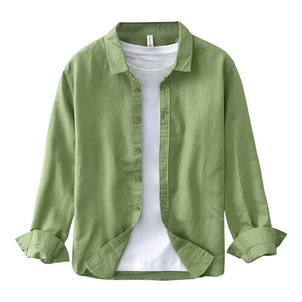 Spring And Summer Cotton Linen Long Sleeve shirt