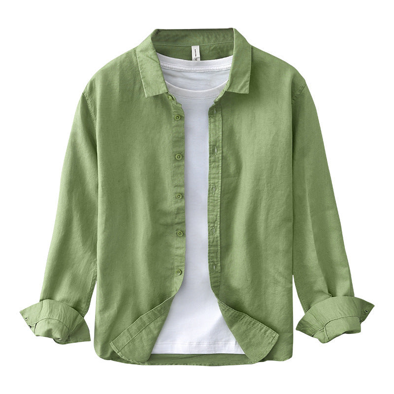 Spring And Summer Cotton Linen Long Sleeve shirt