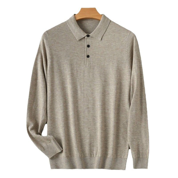 Spring And Autumn Fashion Casual Polo Collar Long-sleeved Sweater Men