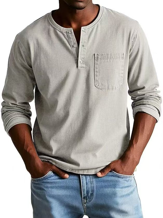 Men's Autumn And Winter Round Neck T-shirt Slim Fit T-shirt