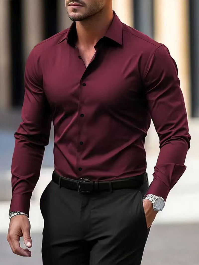 Men's Long Sleeve Business Formal Slim Fit Shirt