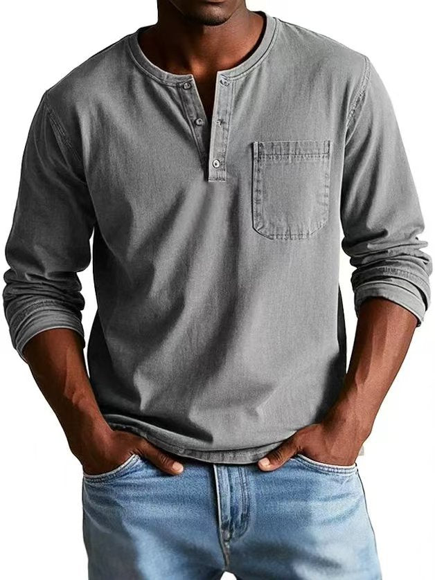 Men's Autumn And Winter Round Neck T-shirt Slim Fit T-shirt