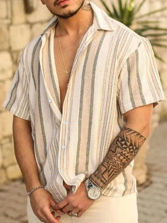 Lapel Cardigan Casual Short Sleeve shirt