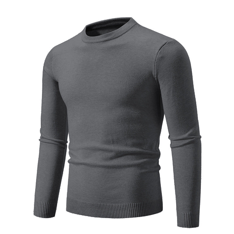 Autumn Thin Round Neck Long Sleeve Sweater men