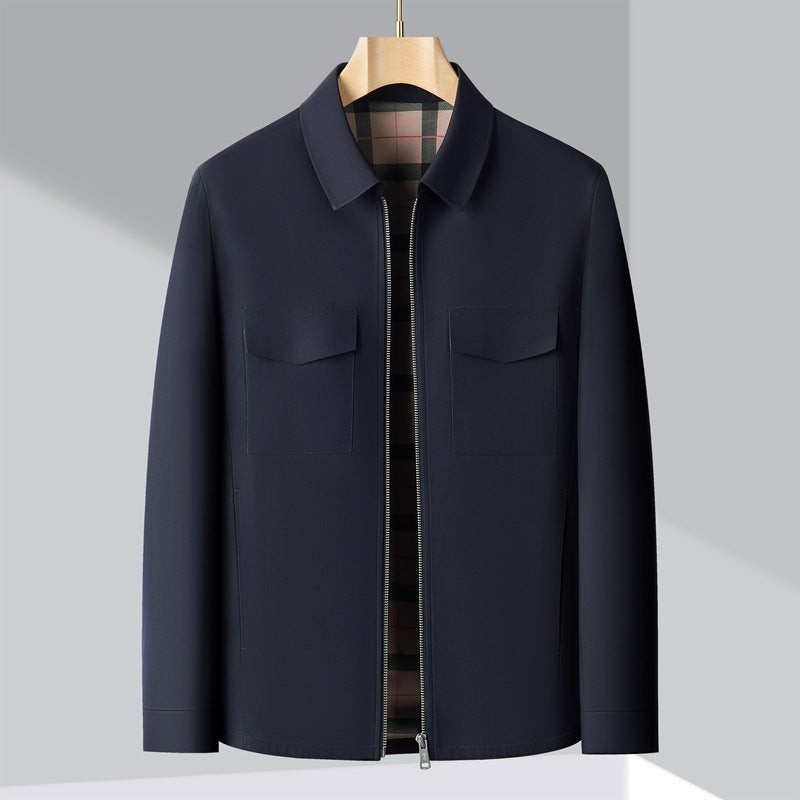 Polo Collar Straight Zipper jacket men