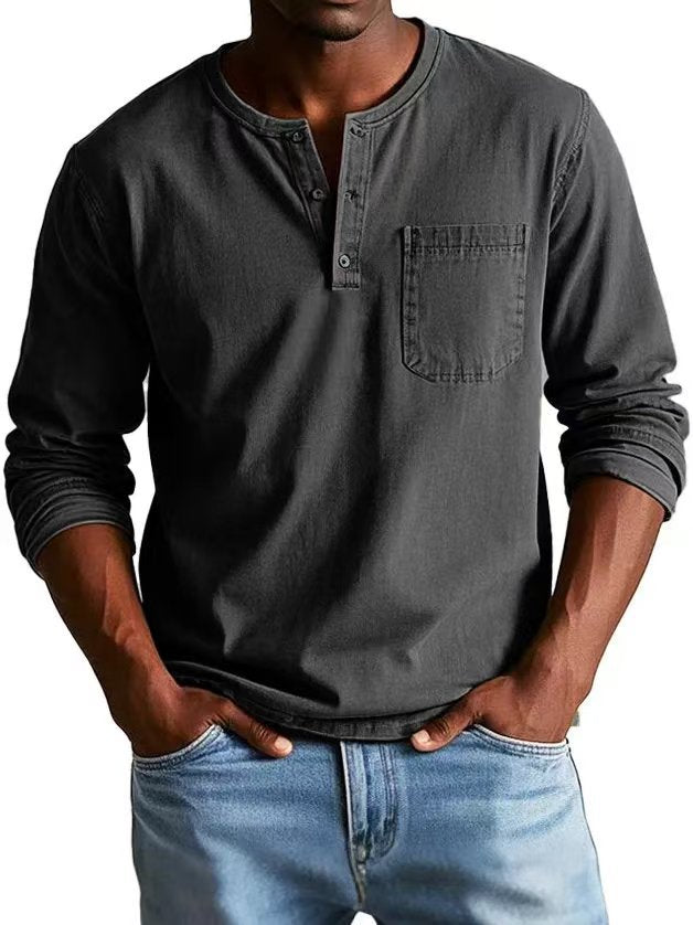 Men's Autumn And Winter Round Neck T-shirt Slim Fit T-shirt