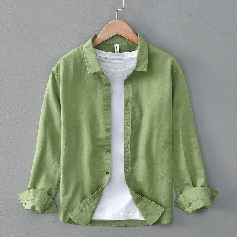 Spring And Summer Cotton Linen Long Sleeve shirt
