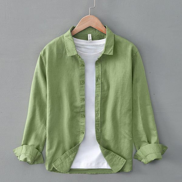 Spring And Summer Cotton Linen Long Sleeve shirt