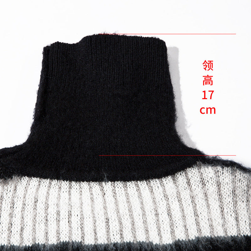 Long-sleeved Pile Collar Pullover Sweater